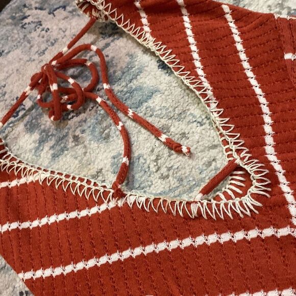 Bohemian Red Orange Striped Tank Dress - Picture 5 of 10